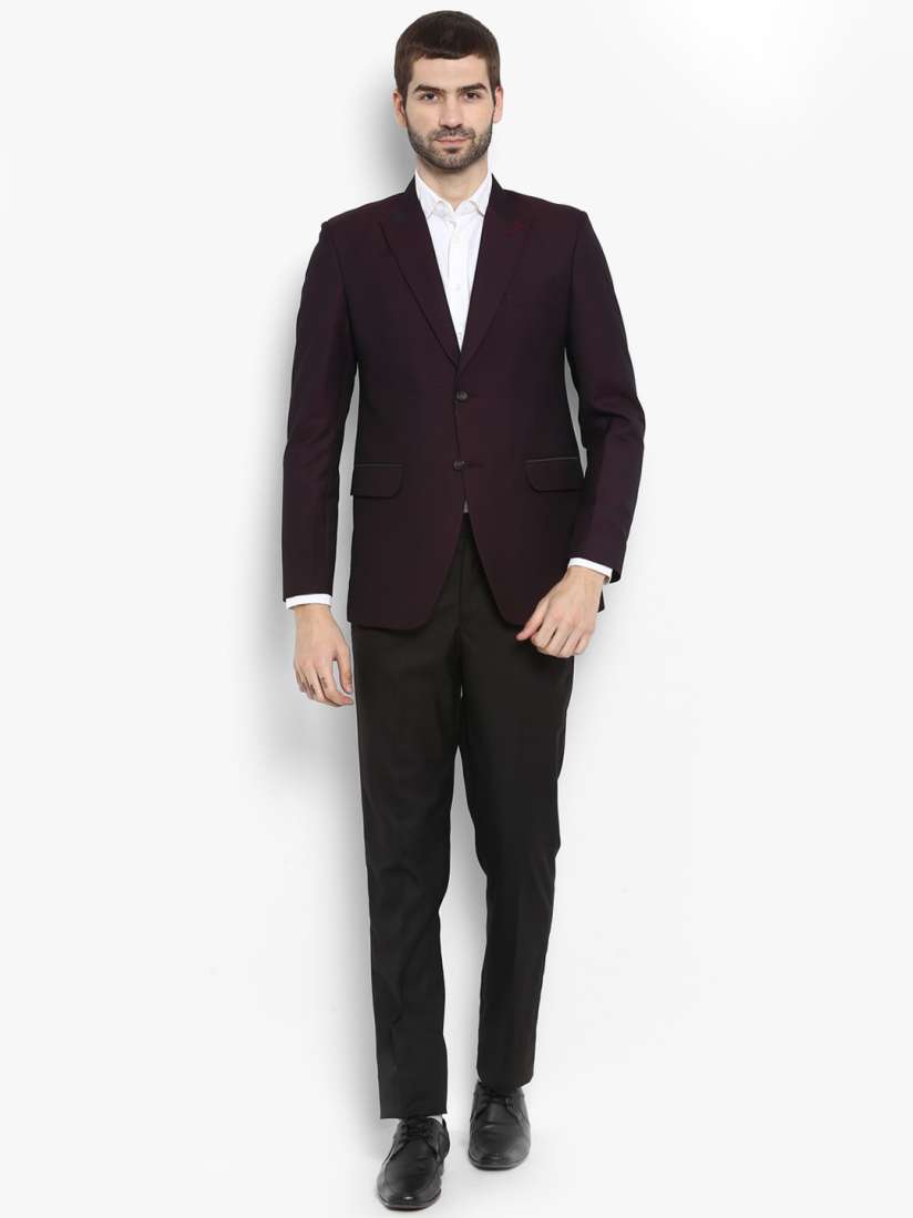 Buy Ennoble Men Maroon Self Design Single Breasted Formal Blazer Blazers for Men 7664279 Myntra