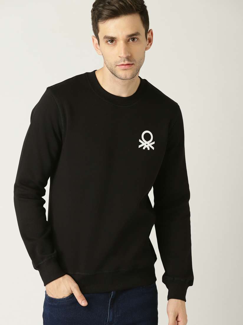United colors of benetton full sleeve solid men's sweatshirt discount
