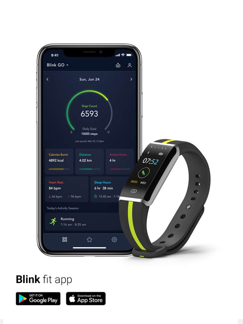 Buy Blink GO Neon Silver extra Black Strap Fitness Wearable Band Fitness Bands for Unisex 7669348 Myntra