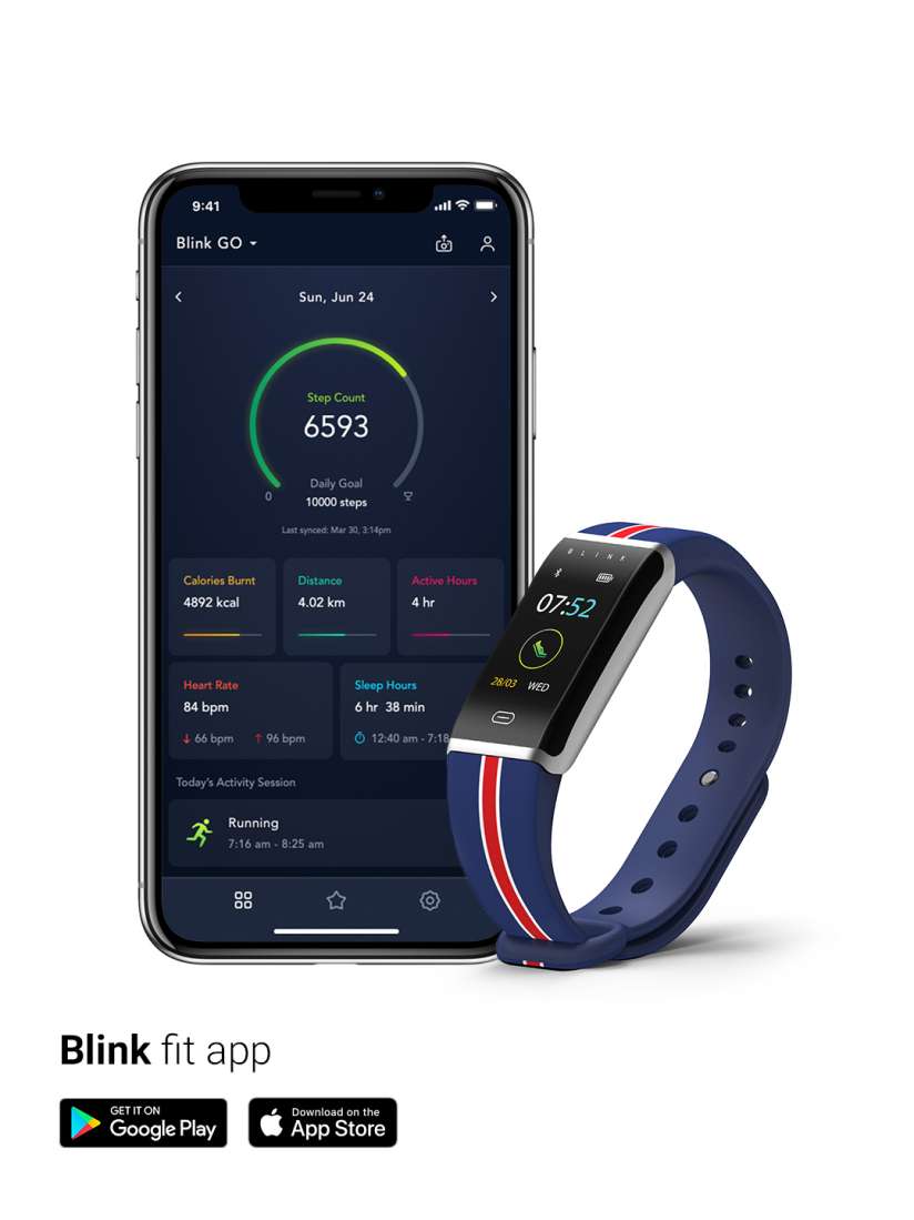 Buy Blink GO Sail Silver extra Black Strap Fitness Wearable Band Fitness Bands for Unisex 7669350 Myntra