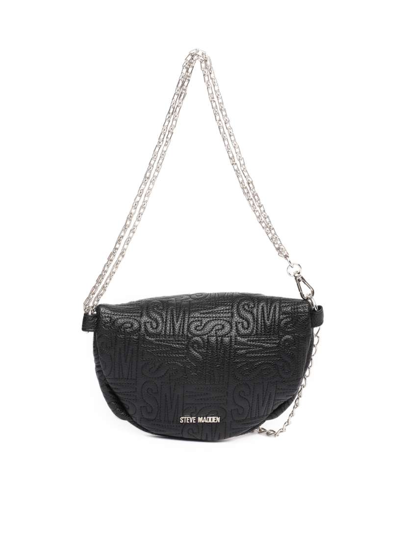 Buy Steve Madden Black Textured Sling Bag Convertible Waist Pouch Handbags for Women 7669728 Myntra