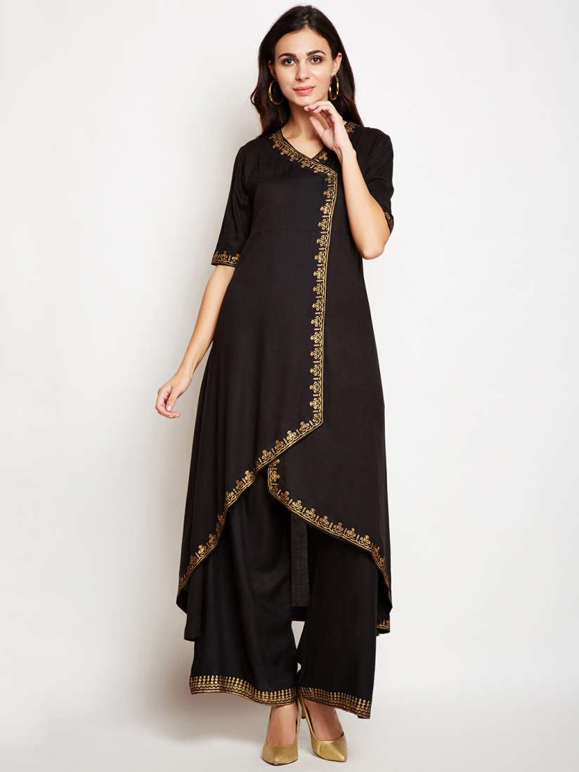 Black kurti myntra on sale