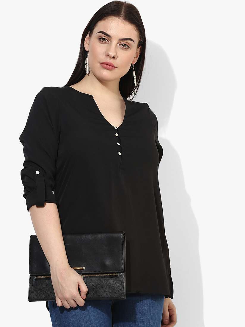 solid black tunic