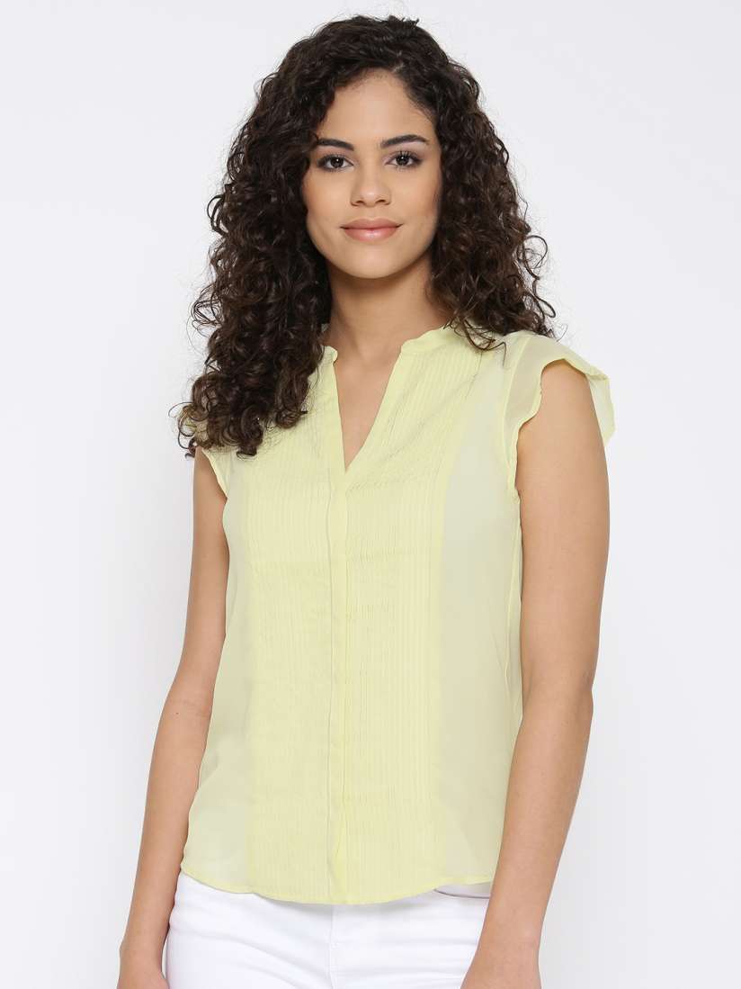 Yellow sheer shirt discount