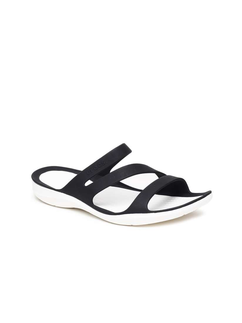 Buy Crocs Women Black Solid Synthetic Open Toe Flats Flats for Women 7679647 Myntra
