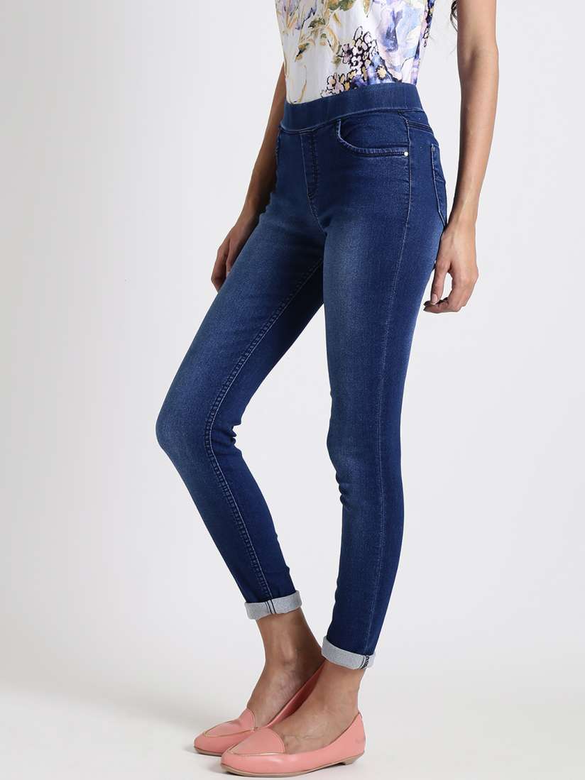Buy Lotus Trends Women Navy Blue Solid Skinny Fit Jeggings Jeggings for Women 7690367 Myntra