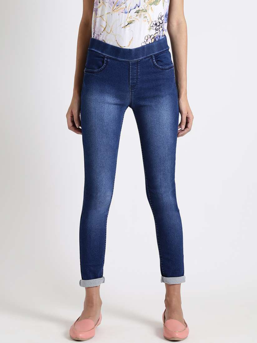 Buy Lotus Trends Women Navy Blue Solid Skinny Fit Jeggings Jeggings for Women 7690367 Myntra
