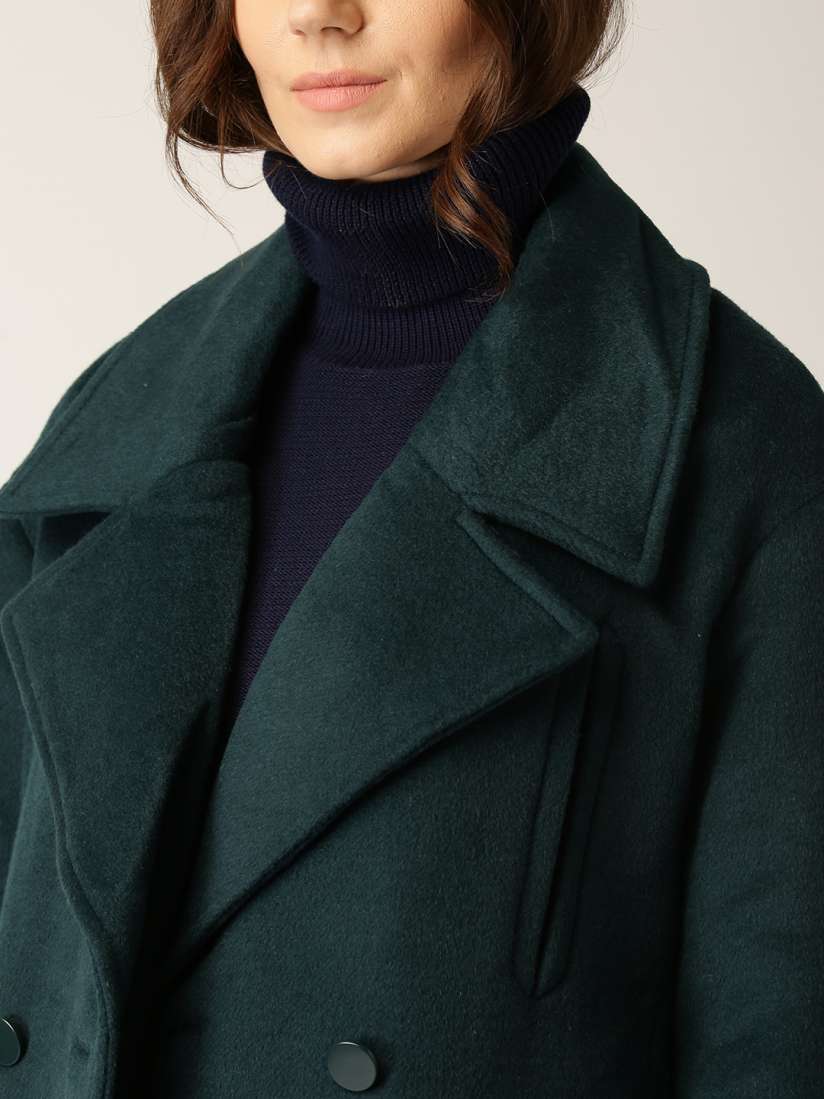 Buy ESPRIT Women Teal Green Solid Coat Coats for Women 7692066 Myntra