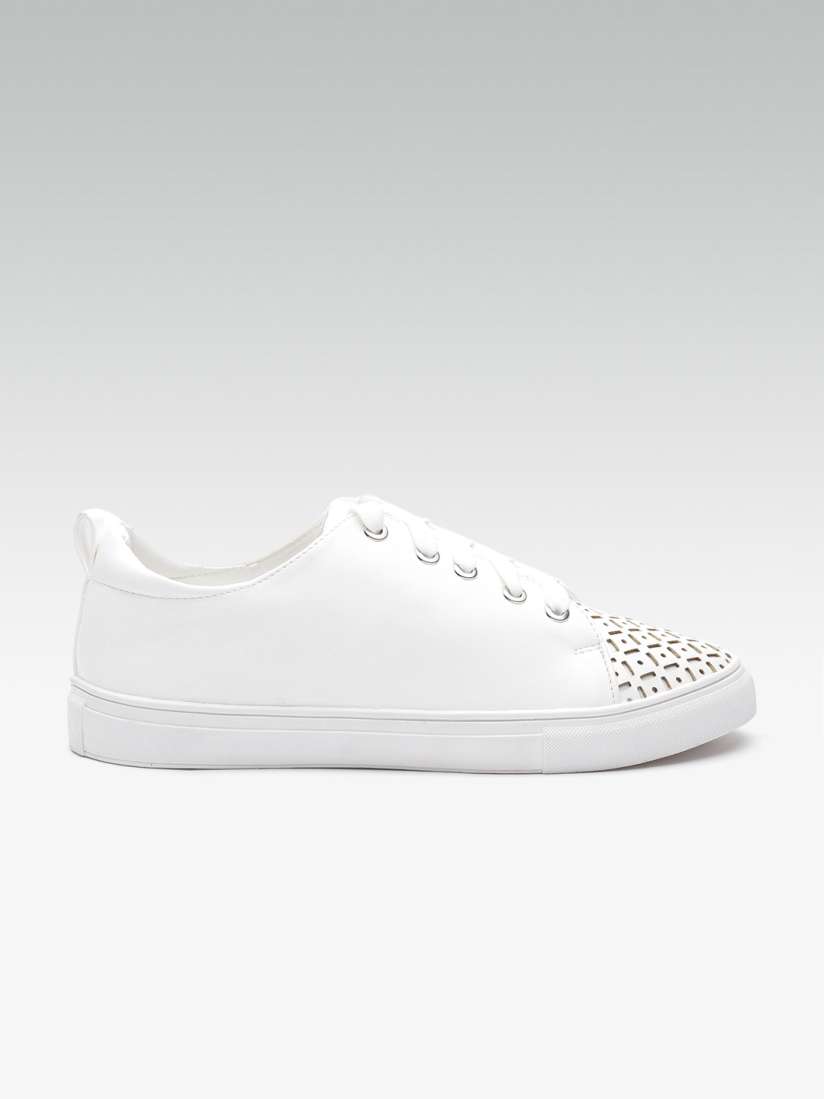 Buy ELLE Women White Cut Out Detail Sneakers Casual Shoes for Women 7692608 Myntra