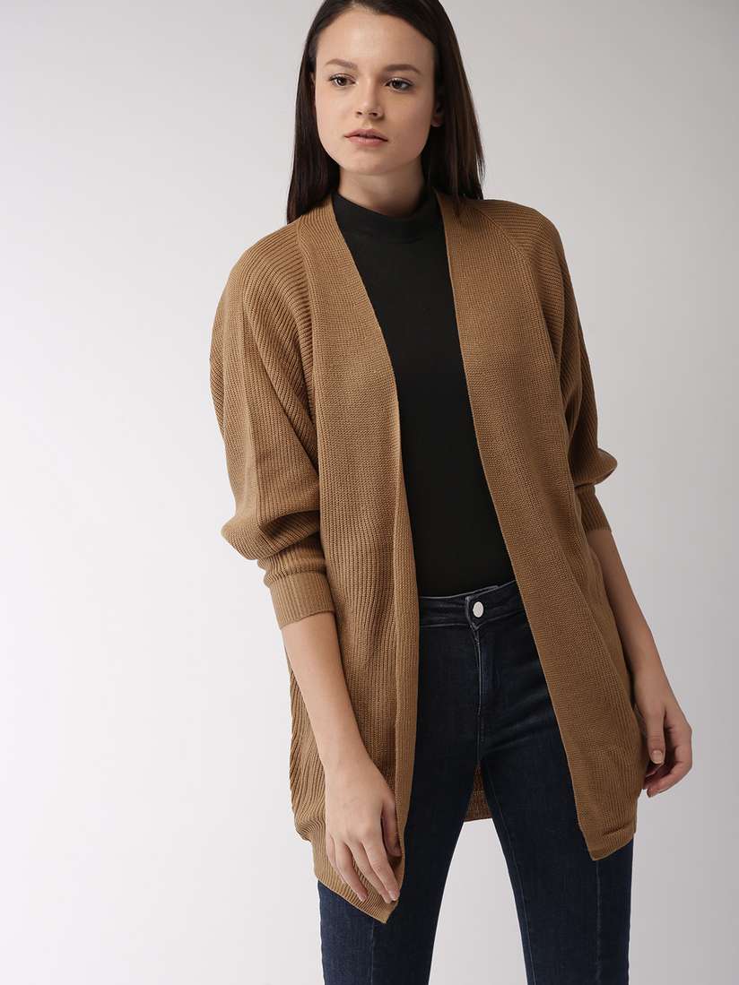 Brown Front Open Sweaters For Ladies Buy FOREVER 21 Women Camel
