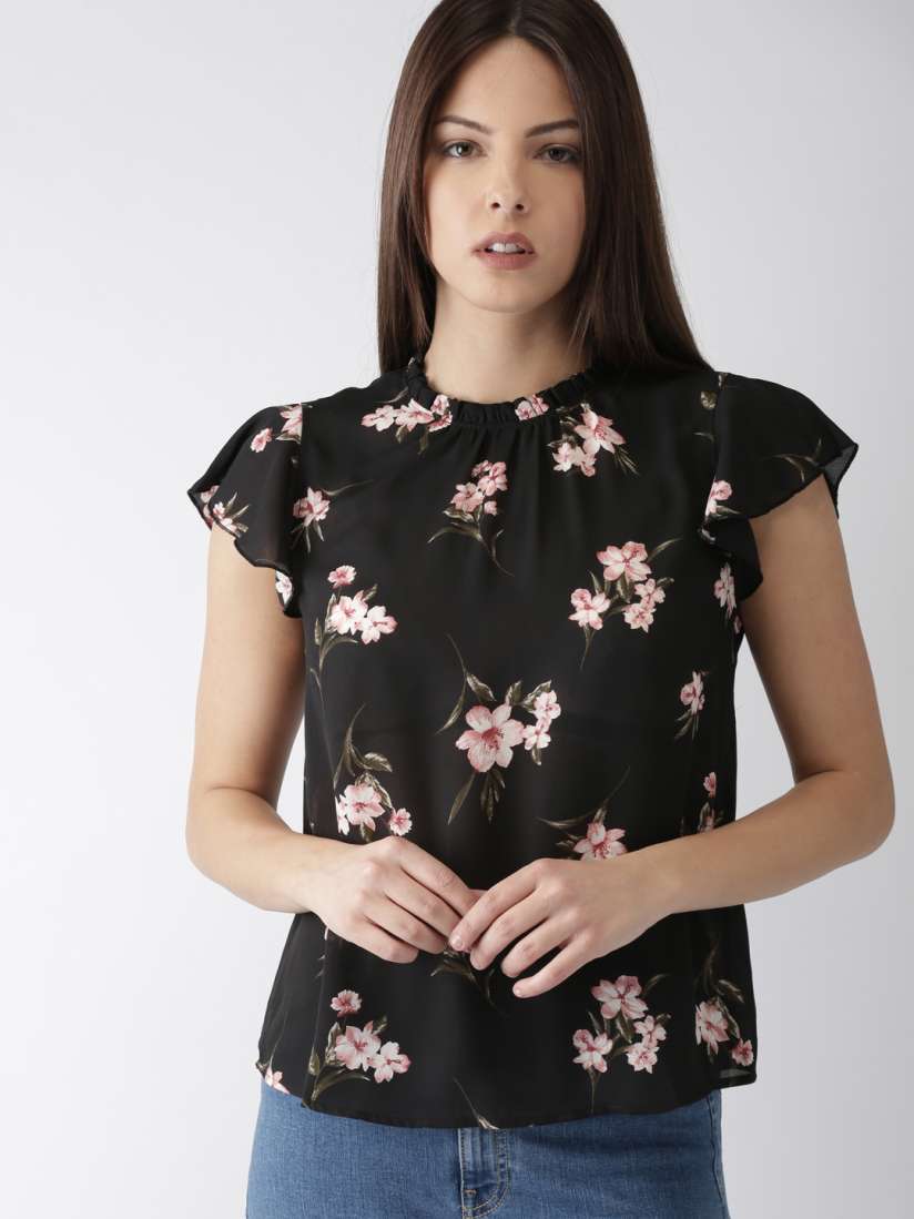 Buy FOREVER 21 Women Black Printed Top Tops for Women 7694532 Myntra