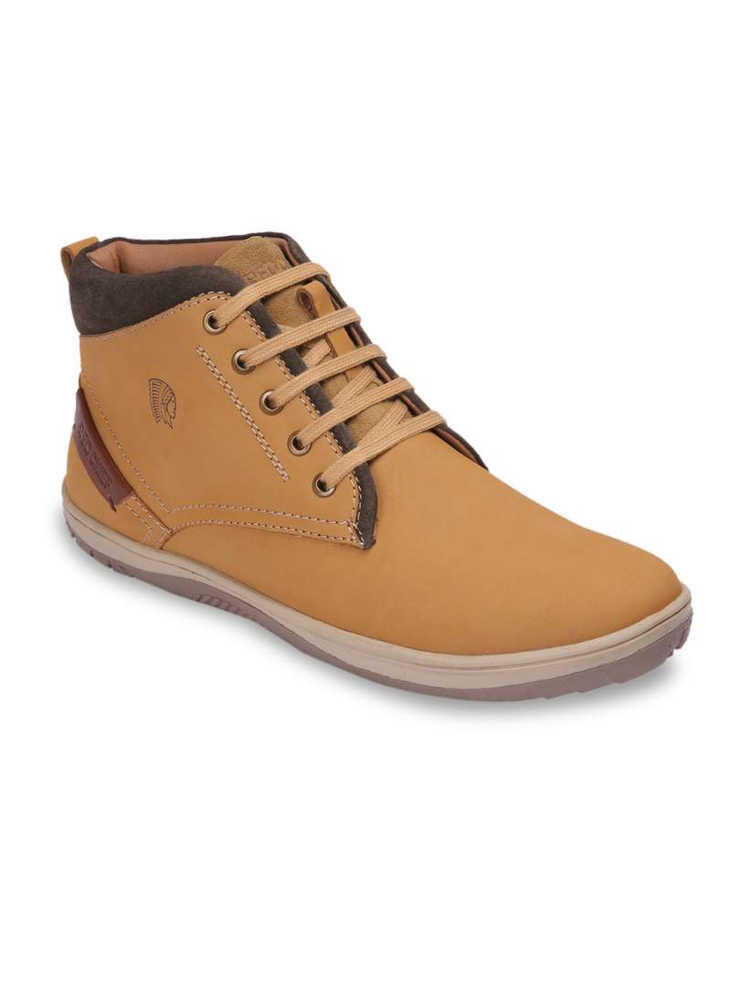 Buy Red Chief Men Tan Solid Leather Mid Top Sneakers Casual Shoes for Men 7695724 Myntra