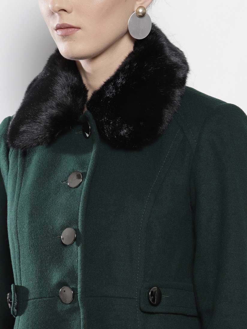 Dorothy perkins faux fur collar coat top