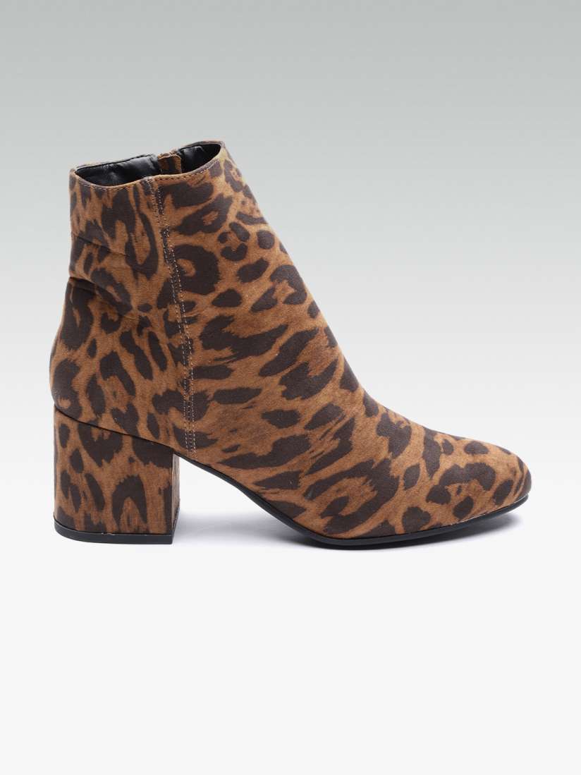Buy DOROTHY PERKINS Women Brown Leopard Print Heeled Boots Boots for Women 7695924 Myntra