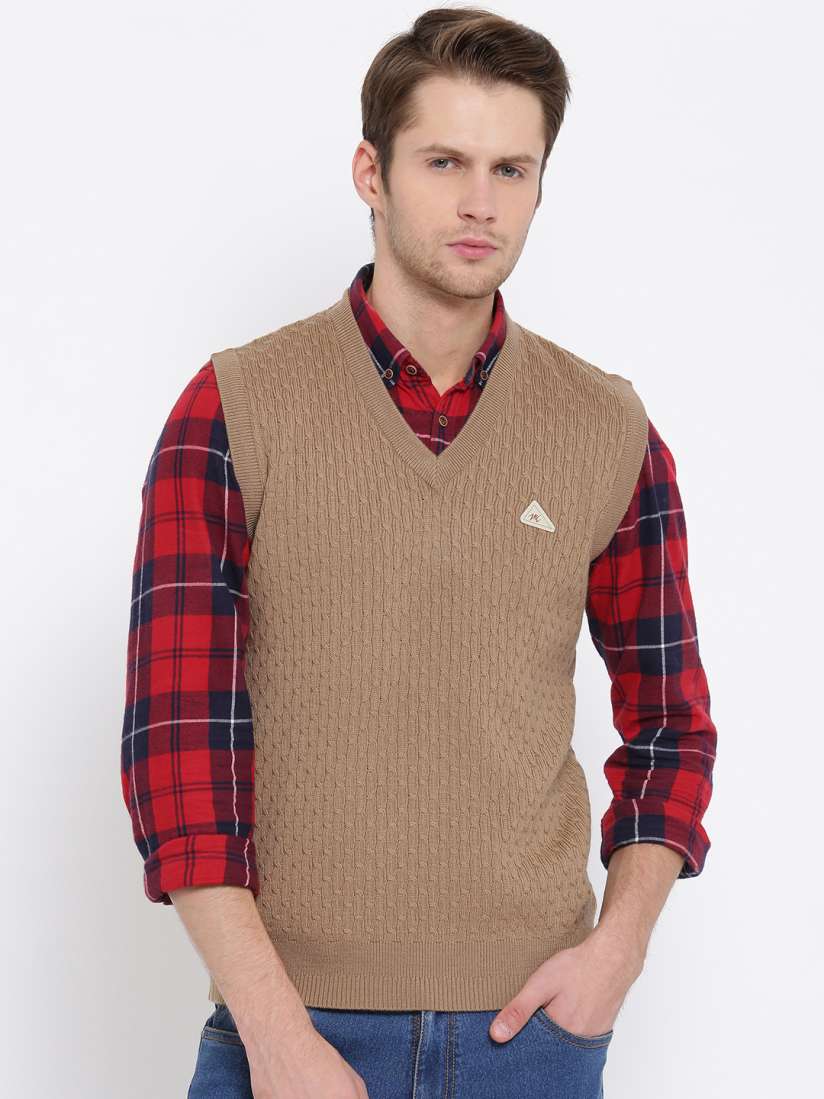 Buy Monte Carlo Men Brown Solid Woolen Sweater Vest Sweaters for Men 7697429 Myntra