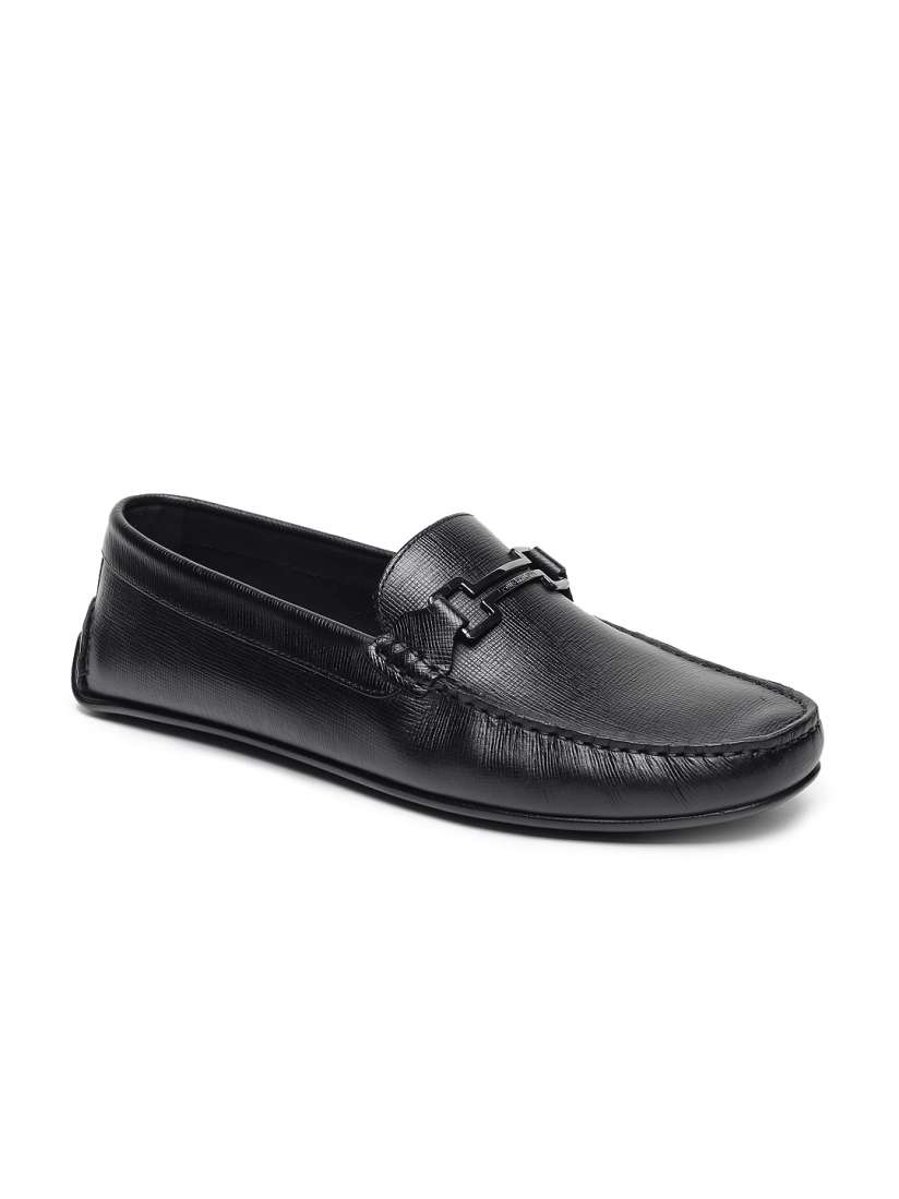 Louis philippe black casual shoes discount