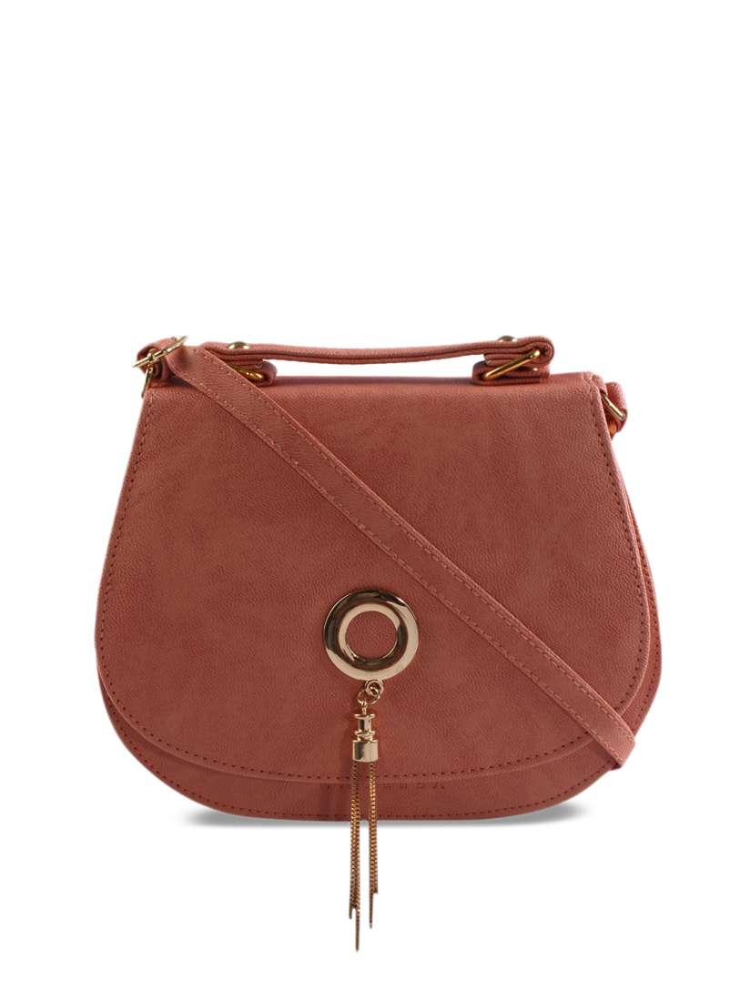 Buy HAQEEBA Brown Pink Solid Sling Bag Handbags for Women 7709048 Myntra
