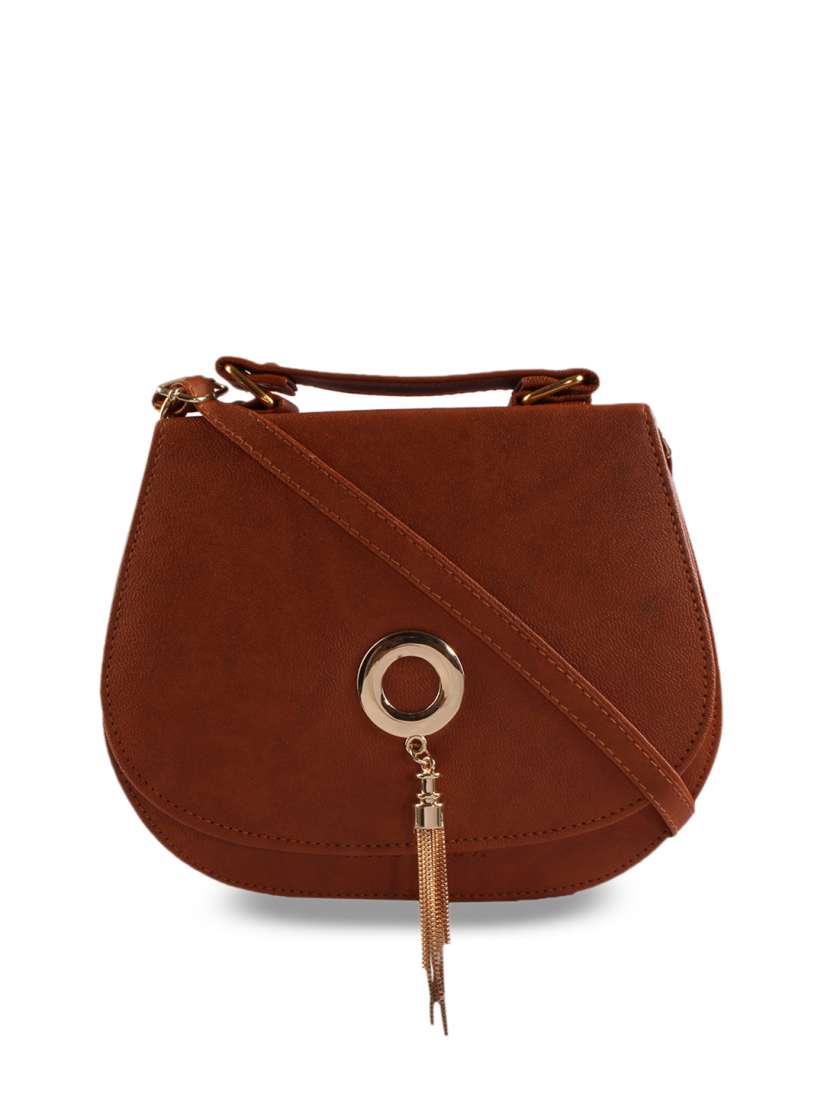 Buy HAQEEBA Brown Solid Sling Bag Handbags for Women 7709061 Myntra