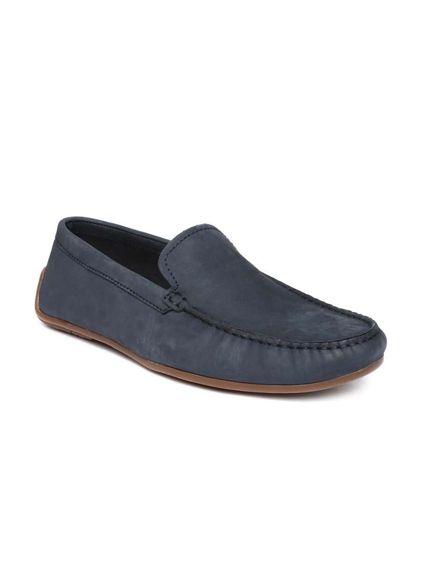Clarks navy blue loafers cheap