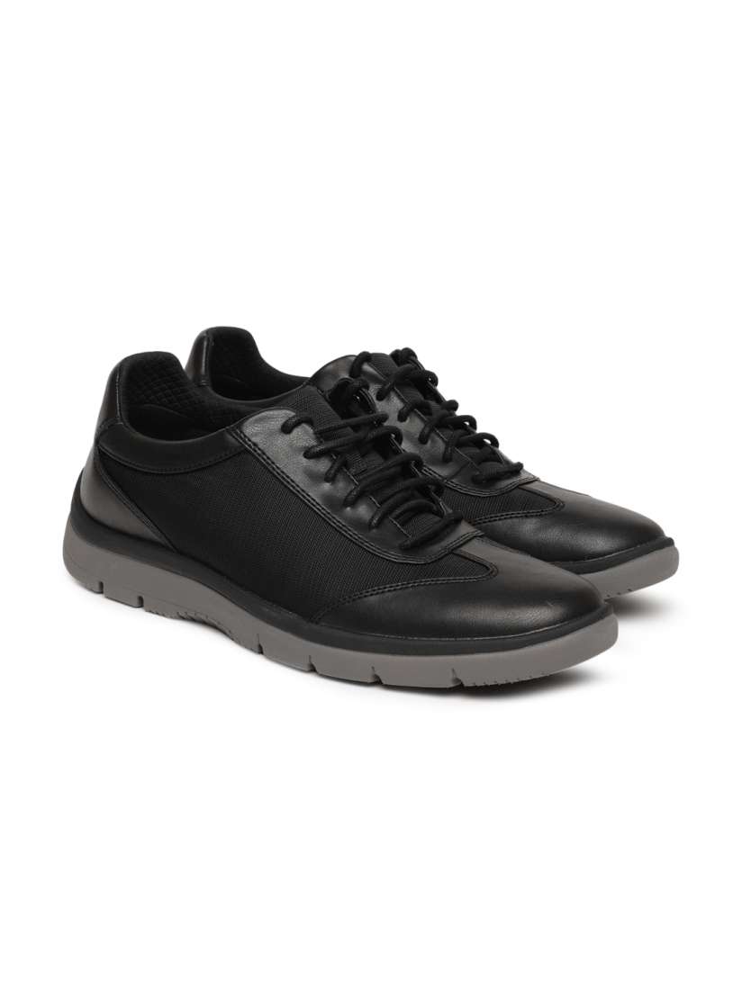 Buy Clarks Men Black Tunsil Ridge Leather Sneakers Casual Shoes for Men 7713791 Myntra