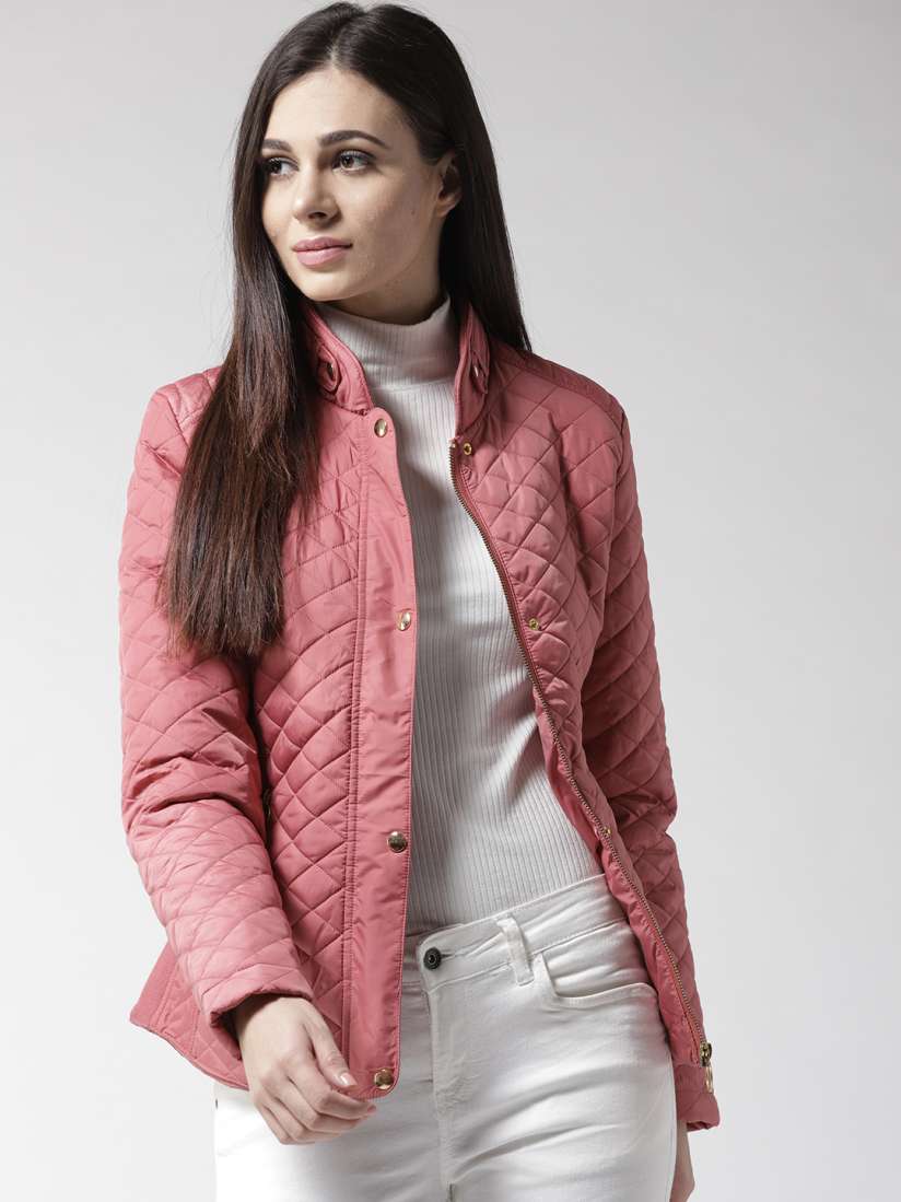 Buy Fort Collins Women Pink Solid Quilted Jacket Jackets for Women 7713847 Myntra