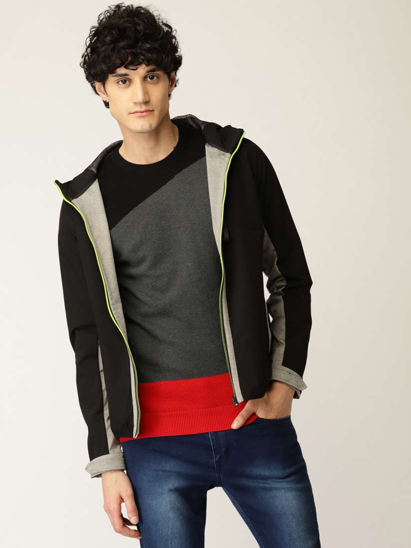 United colors of benetton full sleeve solid men's jacket on sale