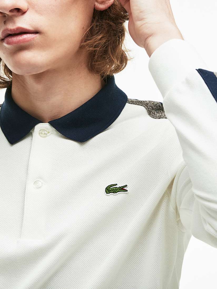 Lacoste Collar Shirts Lacoste Pique Two Button Polo Shirt White
