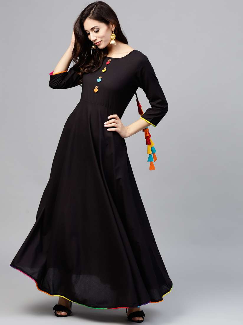 Myntra black maxi dress hotsell