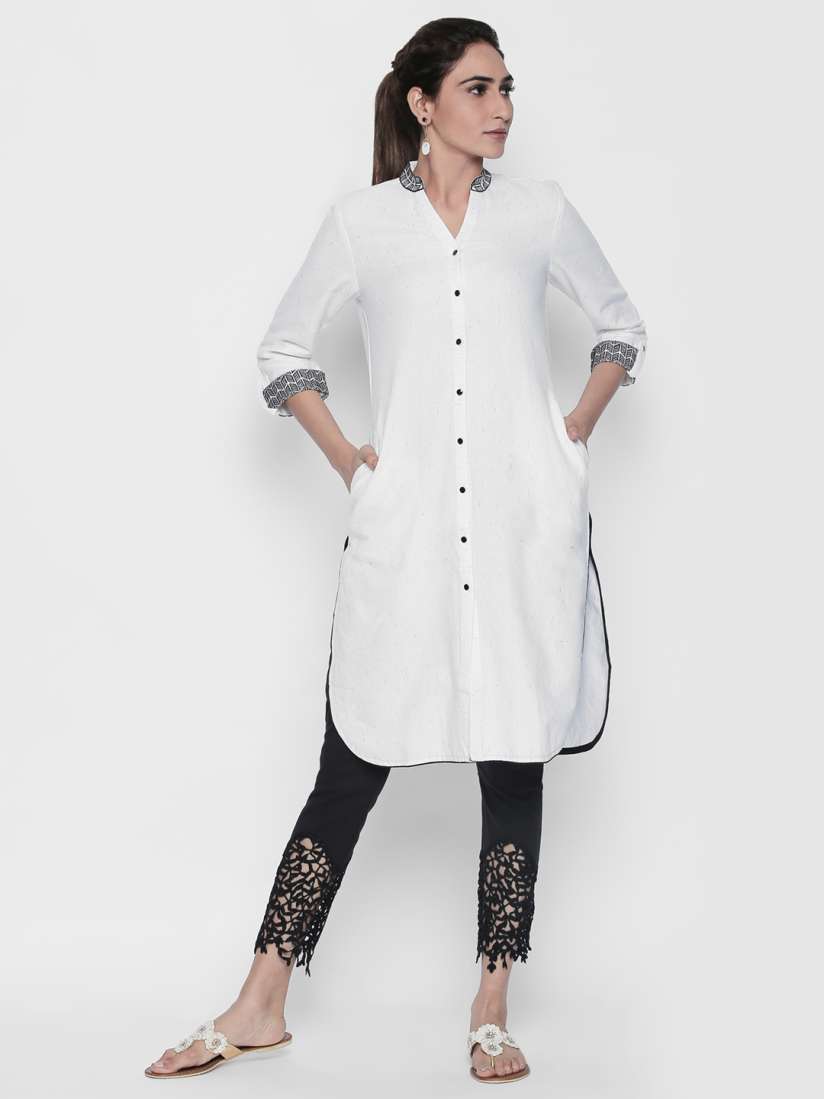 Buy NAARI Women Off White Embroidered Kurti Kurtis for Women 7725442 Myntra