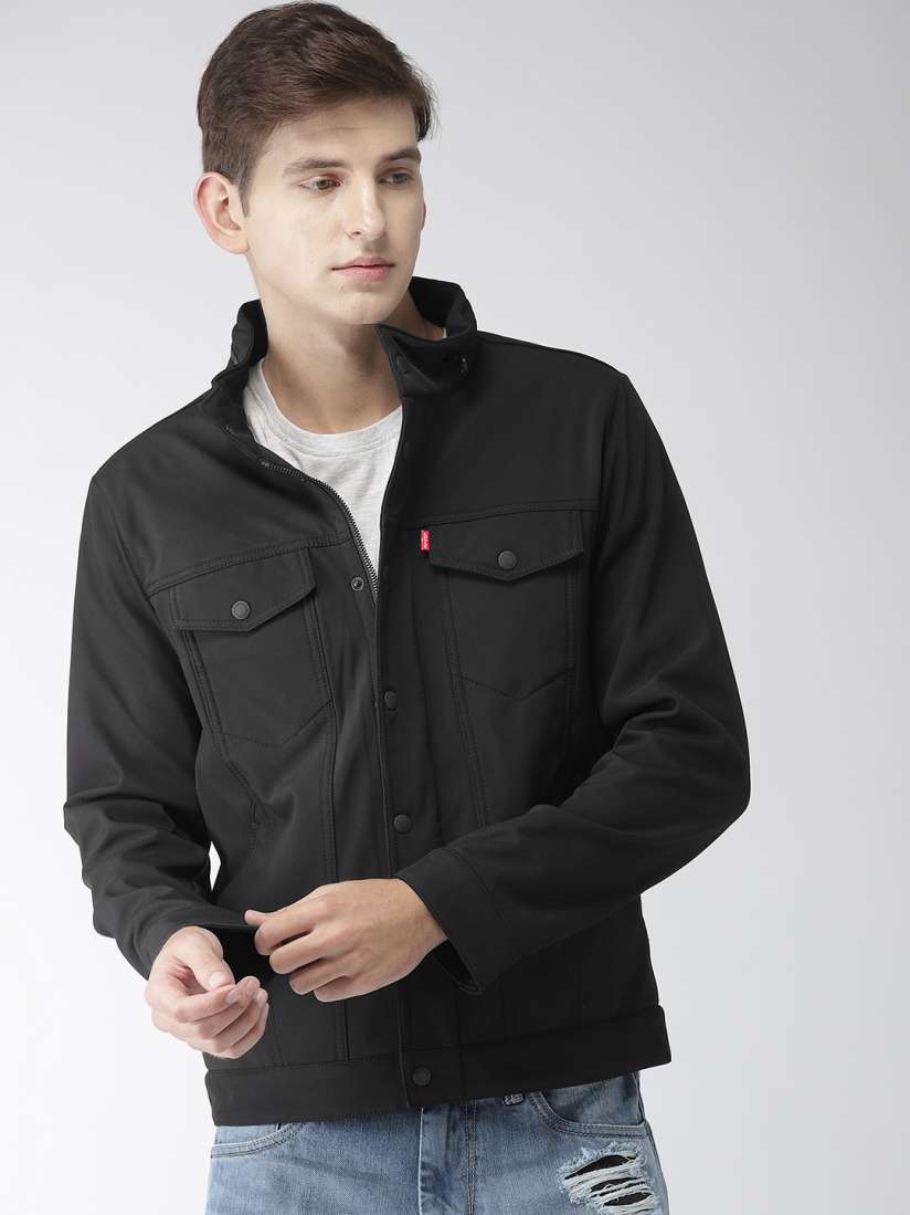 Levis men black solid tailored jacket sales