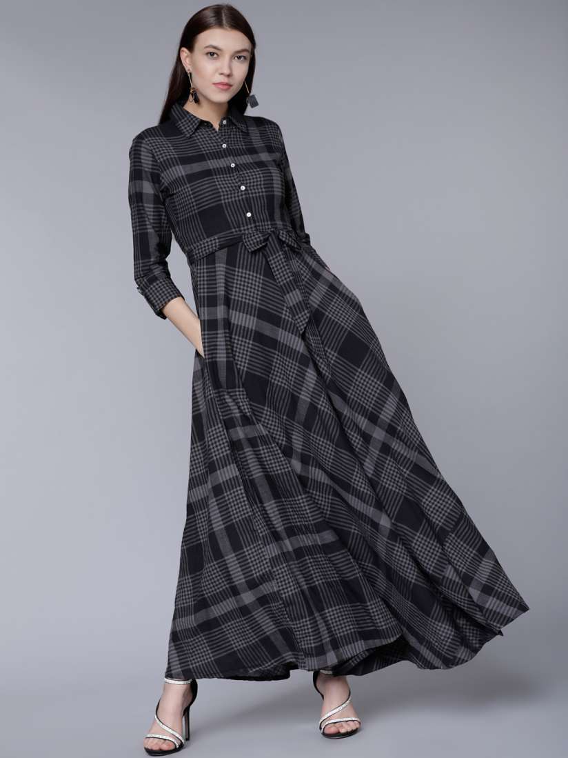 Vishudh black printed maxi dress outlet