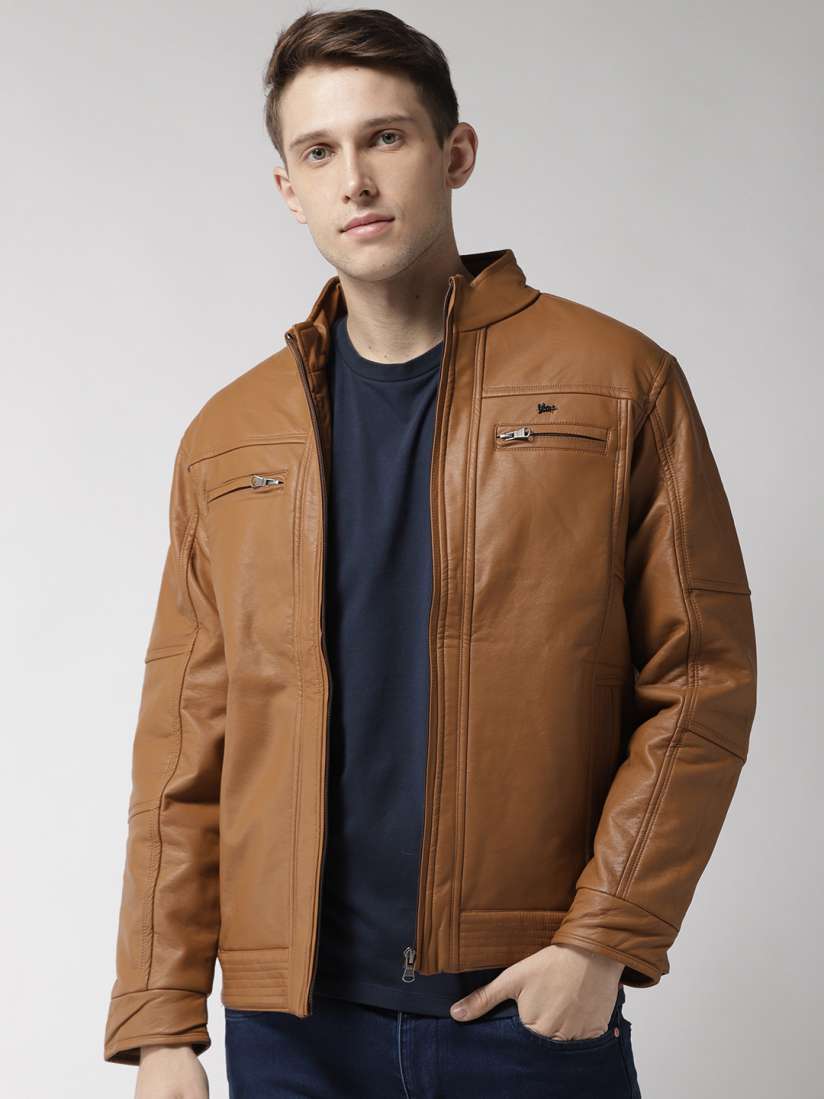 Okane leather jacket top