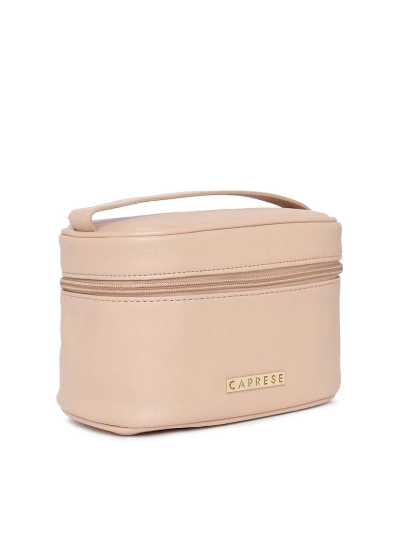 Buy Caprese Beige Solid Makeup Pouch Travel Accessory for Women 7729541 Myntra