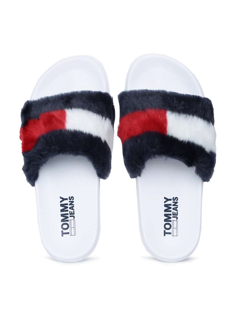 Tommy hilfiger funny fur pool slides hot sale
