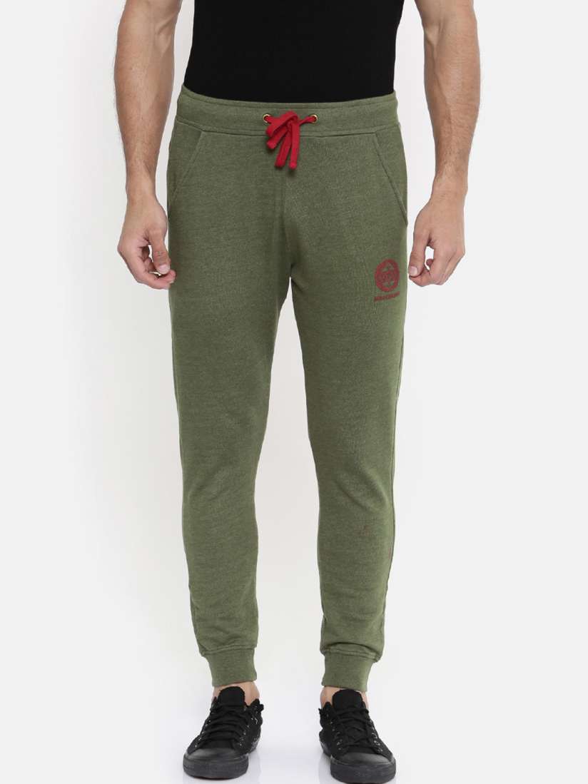 Buy Breakbounce Men Olive Solid Joggers Track Pants for Men 7737700 Myntra
