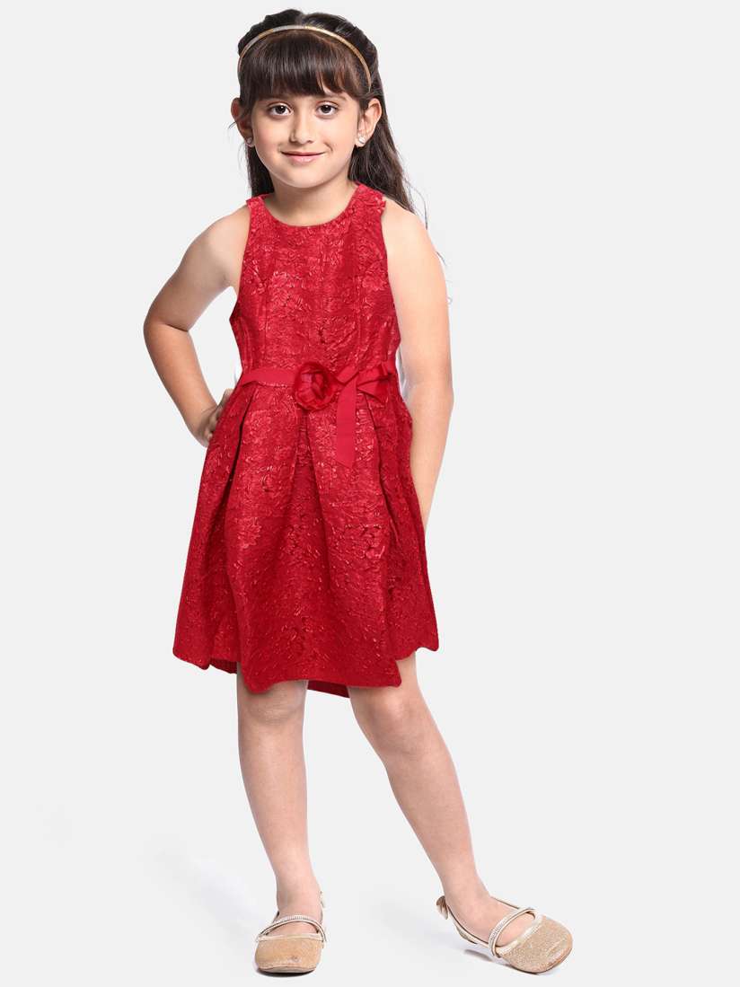 Buy MONSOON CHILDREN Girls Red Self Design A Line Dress Dresses for Girls 7738317 Myntra