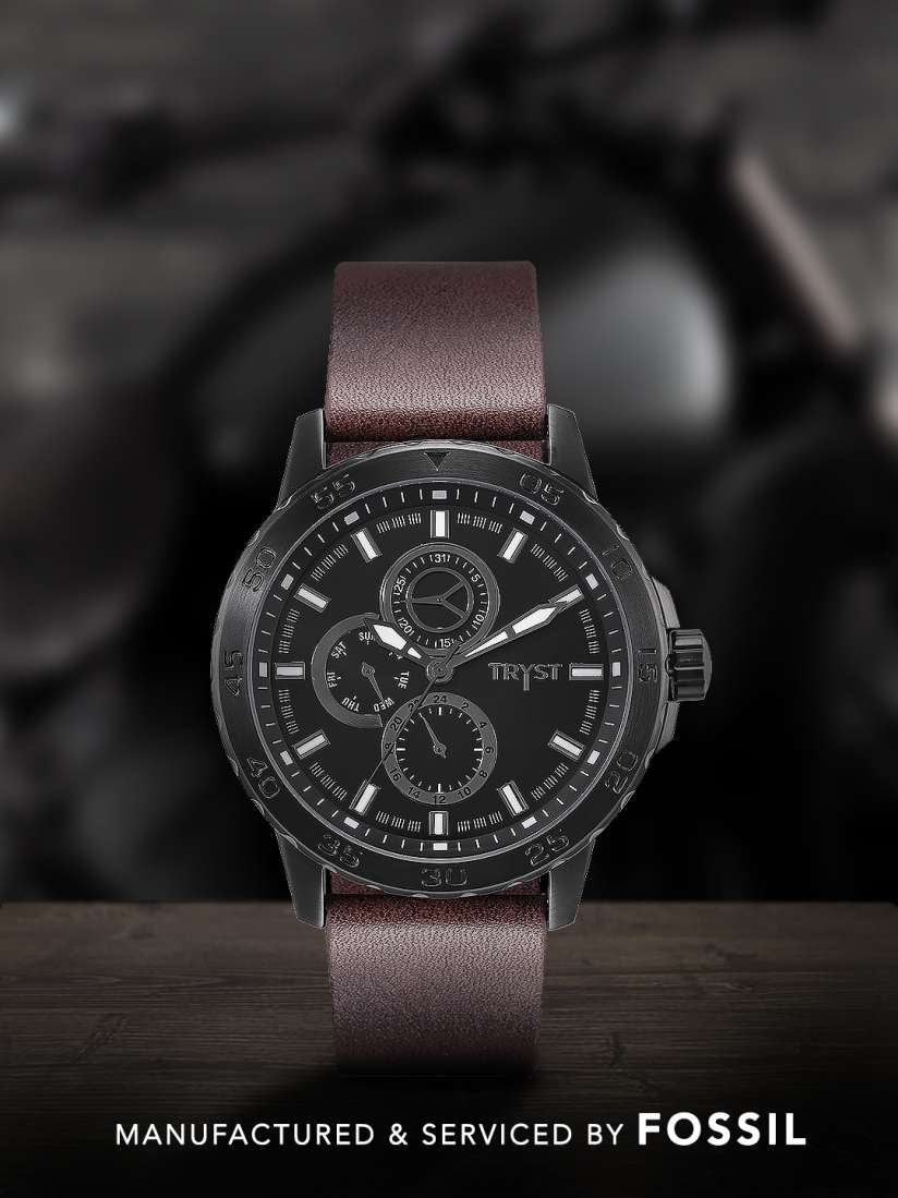 Buy TRYST Manufactured Serviced by Fossil Men Black Watch Watches for Men 7738413 Myntra
