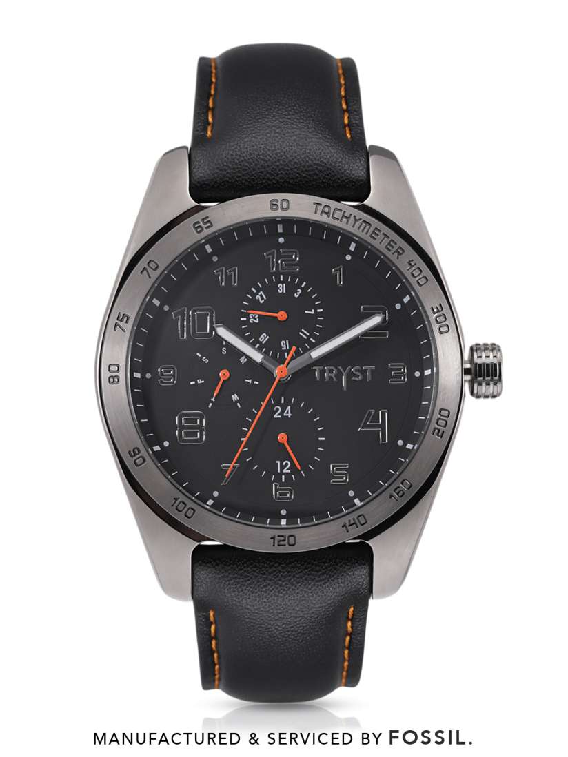 Buy TRYST Manufactured Serviced by Fossil Men Black Watch Watches for Men 7738418 Myntra