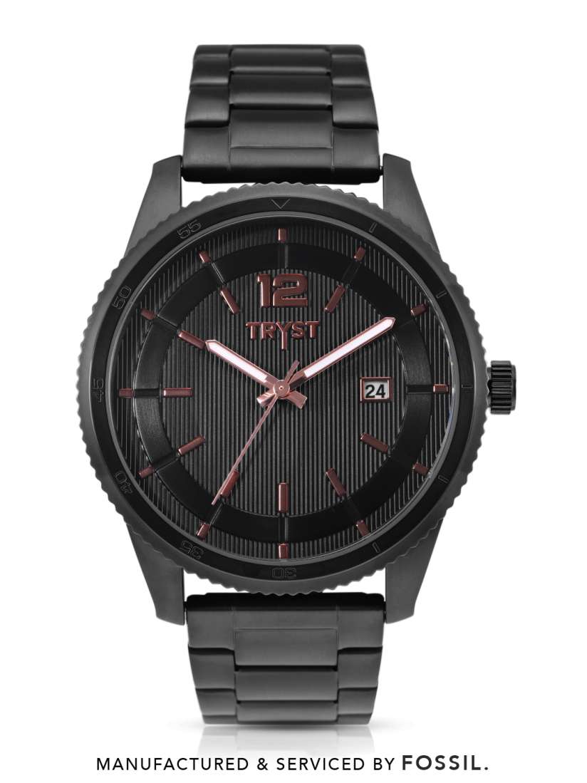 Buy TRYST Manufactured Serviced by Fossil Men Black Watch Watches for Men 7738423 Myntra
