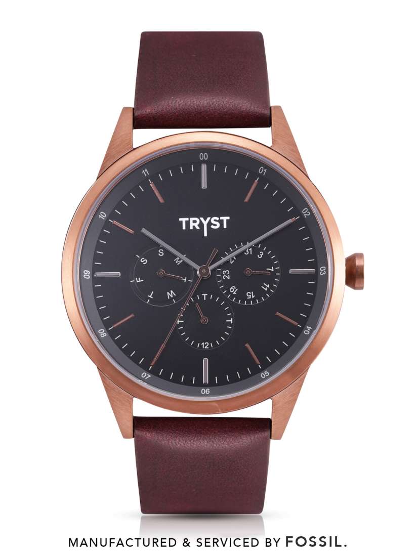 Buy TRYST Manufactured Serviced by Fossil Men Black Watch Watches for Men 7738463 Myntra