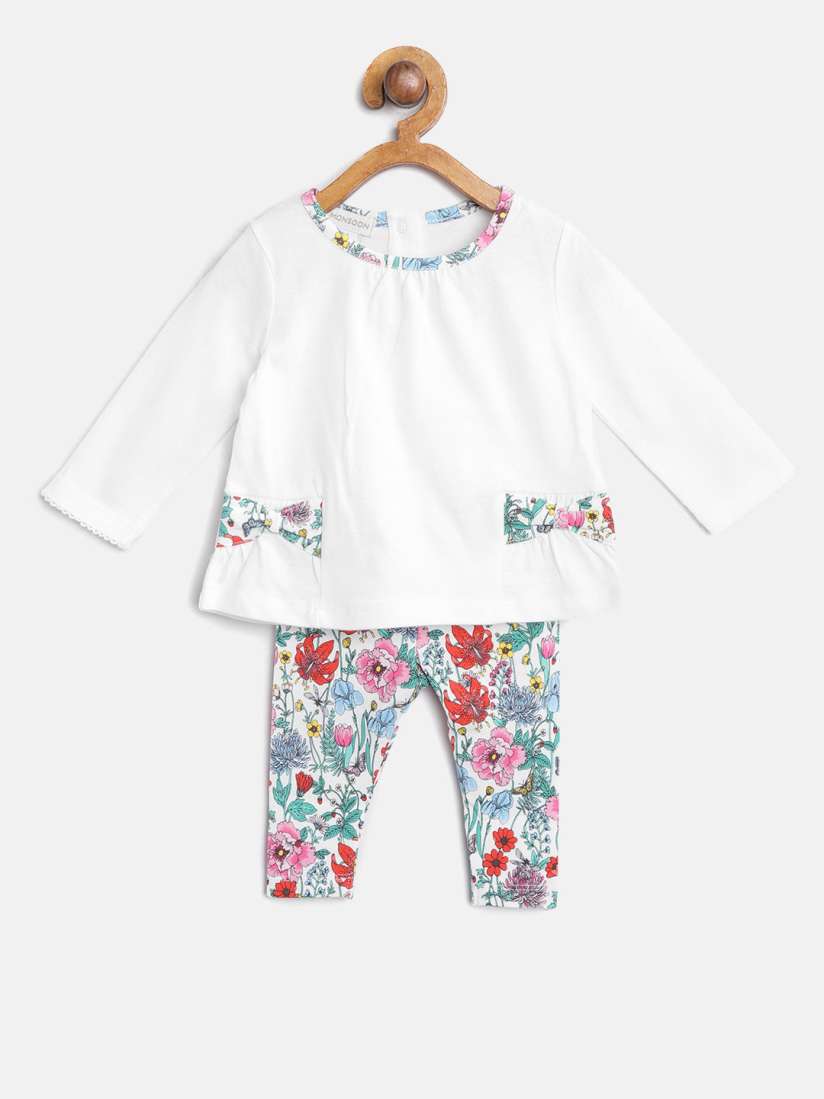 Buy MONSOON CHILDREN Girls Off White Printed Top with Leggings Clothing Set for Girls 7738709 Myntra