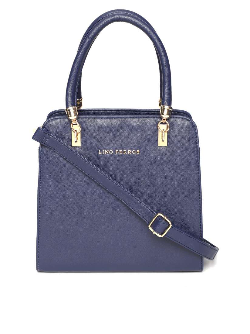 Lino Perros Blue Satchel Handbags Buy Lino Perros Navy Blue Solid