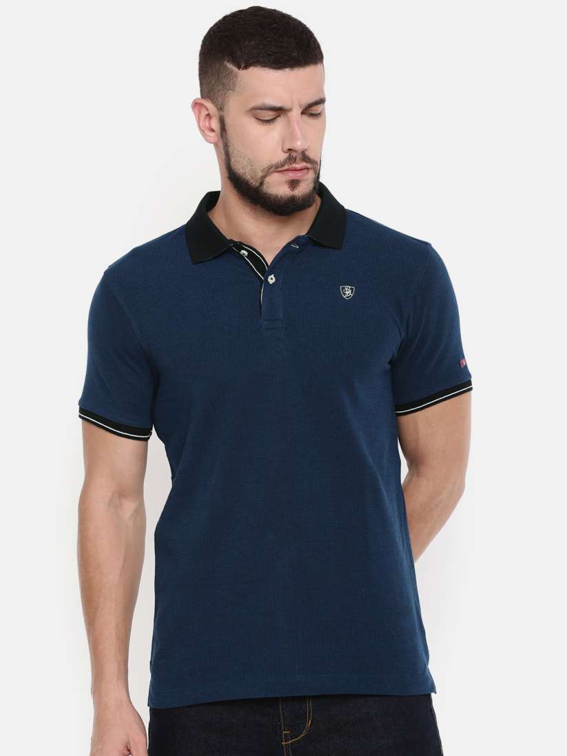 Buy Being Human Clothing Blue Solid Polo Pure Cotton T shirt Tshirts for Men 7744072 Myntra
