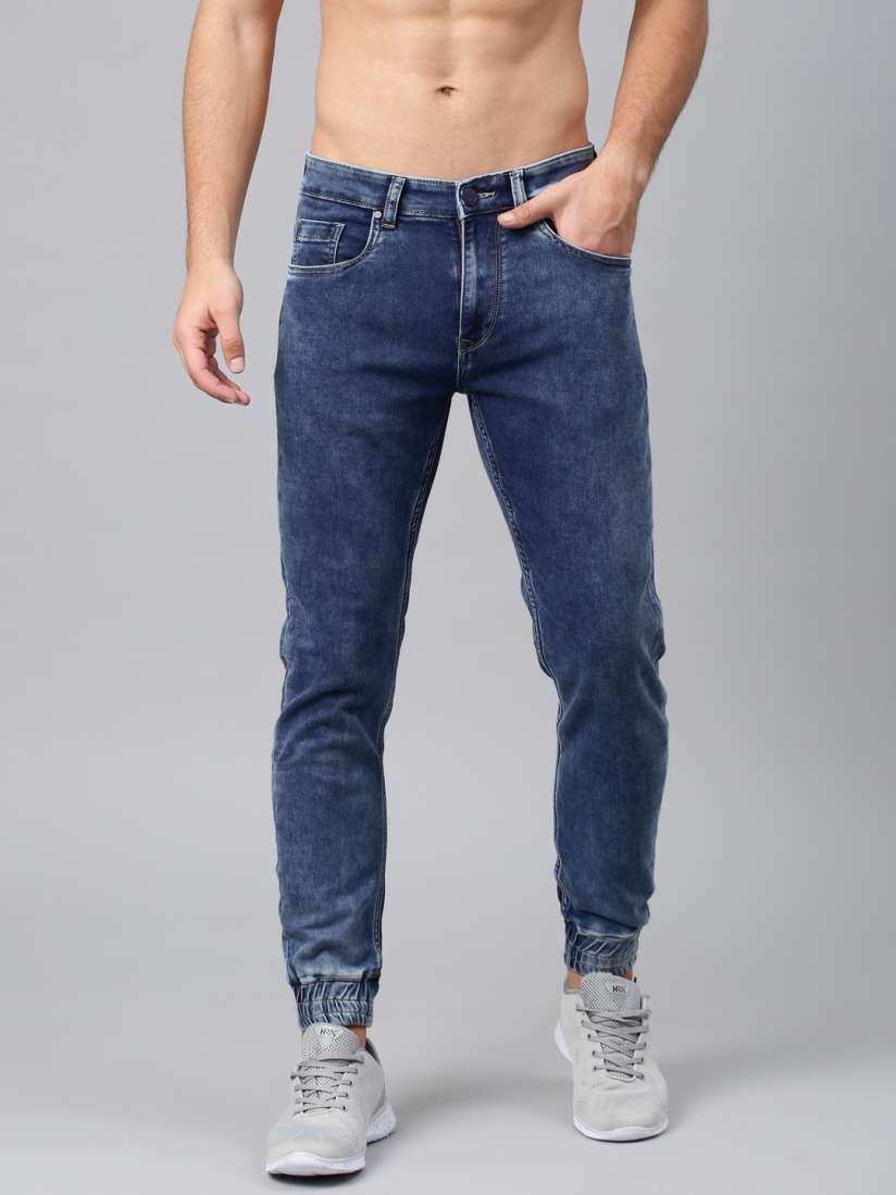 Buy HRX by Hrithik Roshan Men Blue Jogger Fit Mid Rise Clean Look Stretchable Jeans Jeans for Men 7746358 Myntra