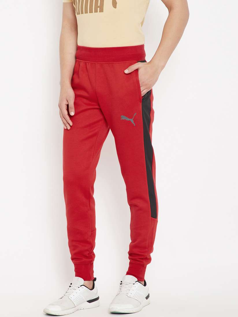 Buy Puma Men Red Evo Inserts Sweat Barbados Cherry Joggers Track Pants for Men 7748892 Myntra