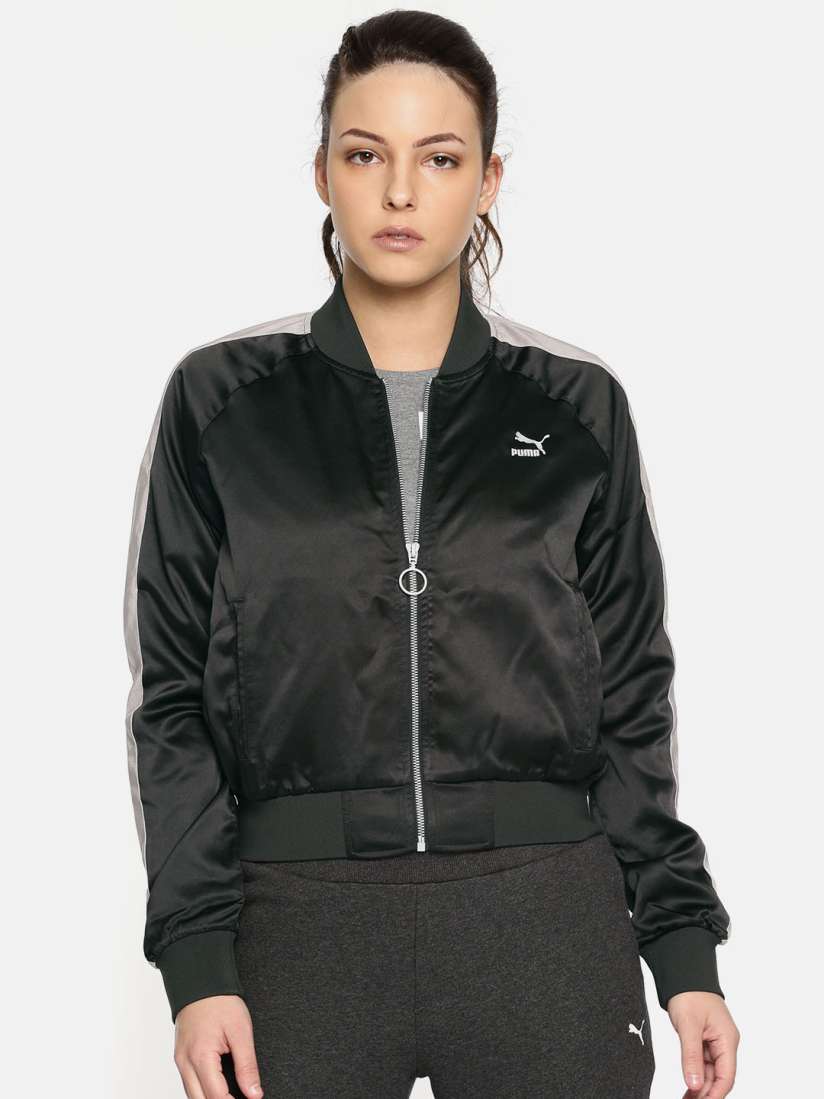 Buy Puma Wome Solid En Pointe Satin T7 Jacket Puma Bomber Jackets for Women 7748921 Myntra
