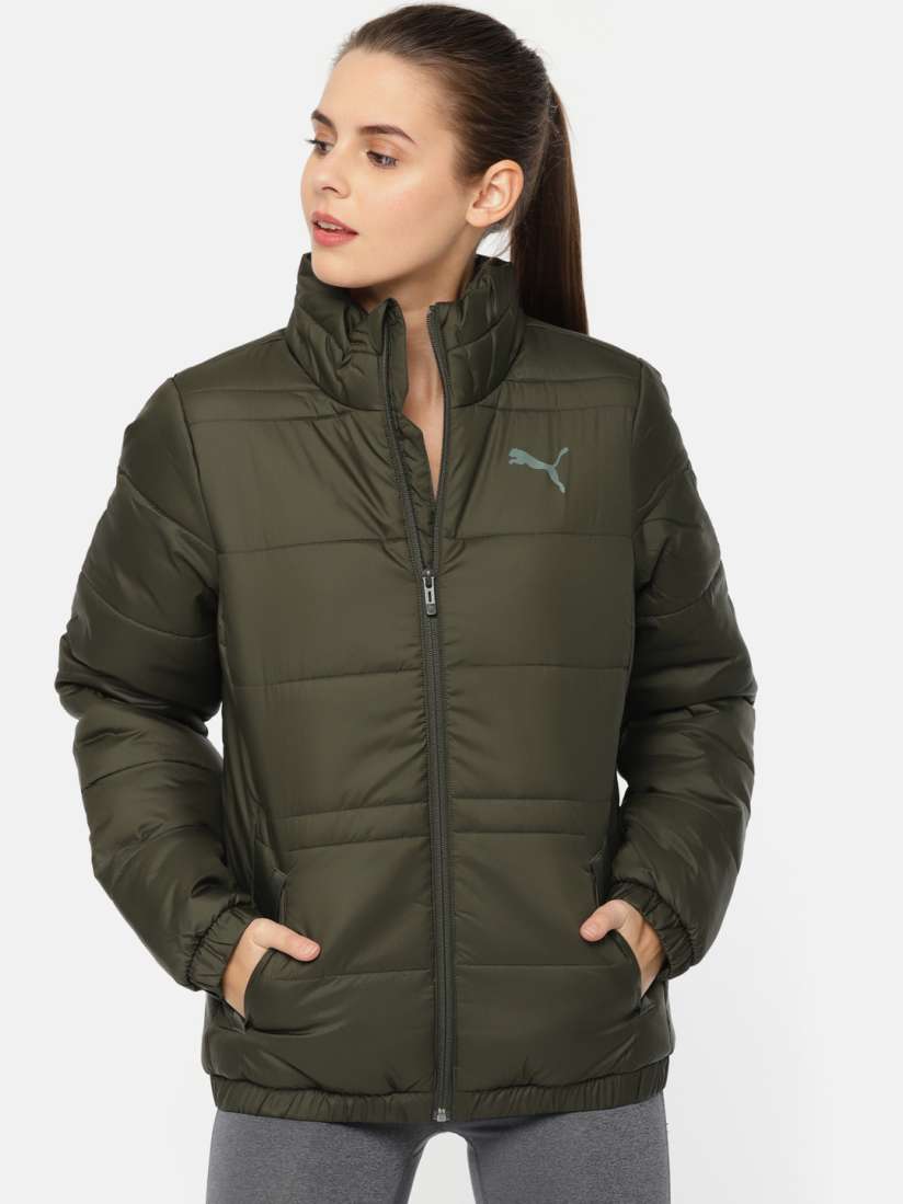 Buy Puma Women Olive Green Solid Padded Jacket Jackets for Women 7748978 Myntra