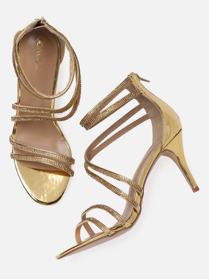 Buy Catwalk Women Gold Toned Embellished Heels Heels for Women 7758737 Myntra