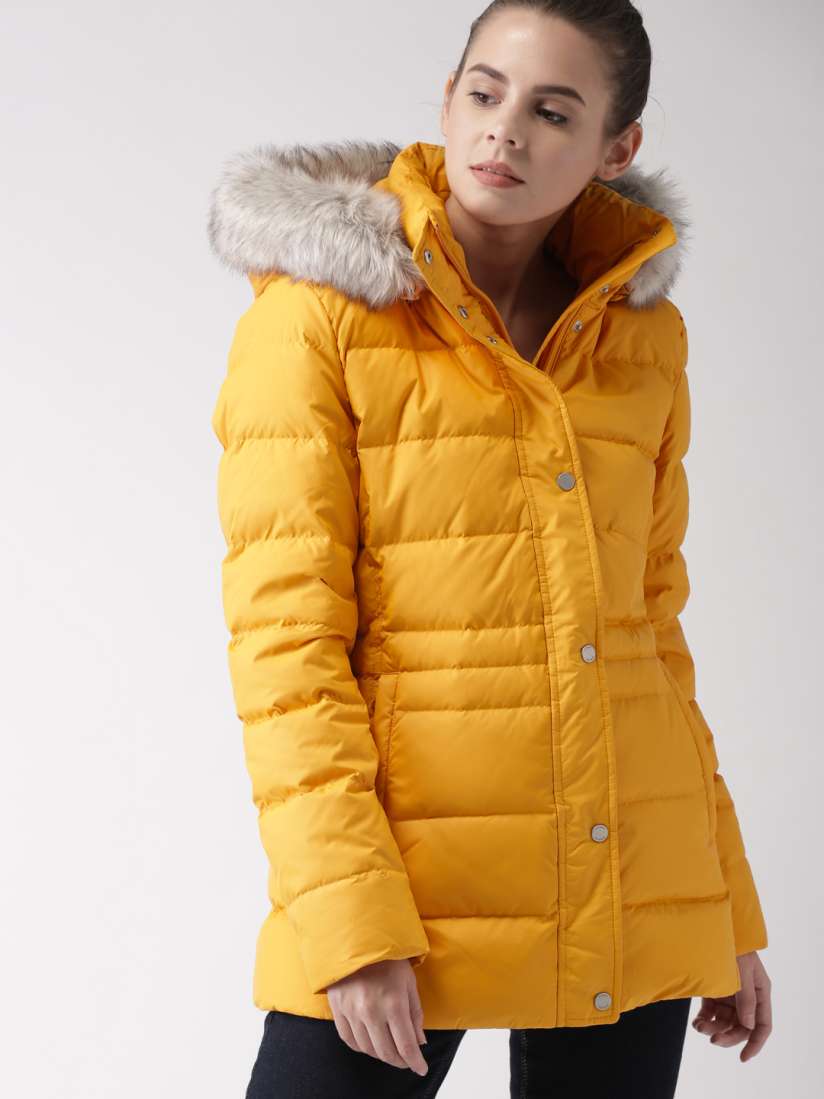 Buy Tommy Hilfiger Yellow Hooded Parka Jacket Jackets for Women 7759082 Myntra