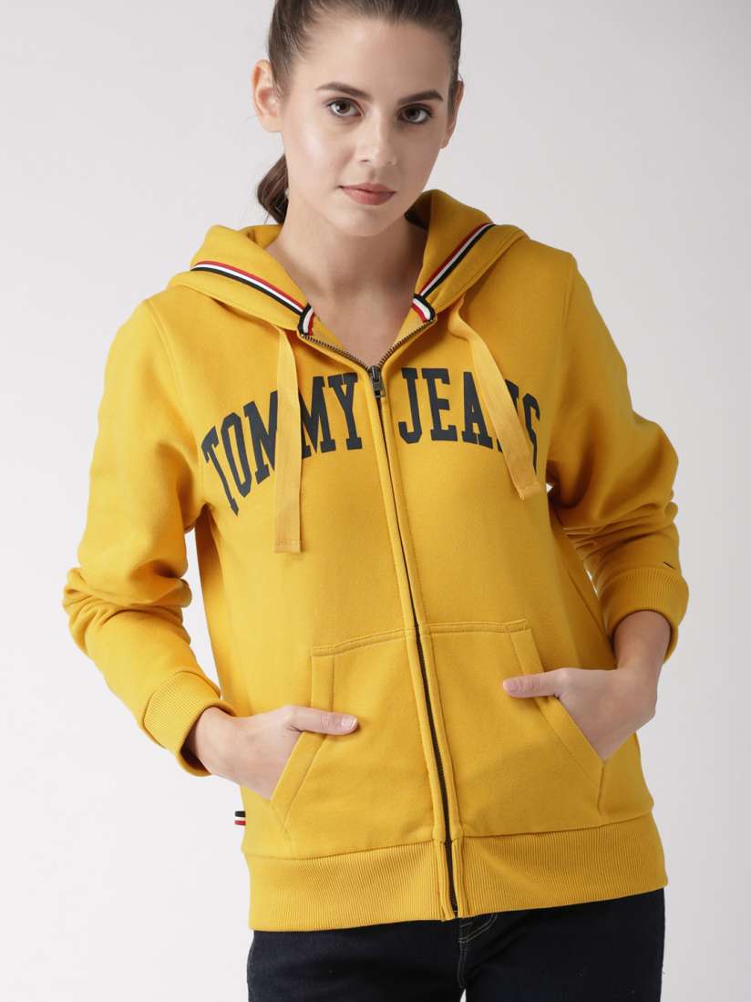 Mustard yellow tommy hilfiger sweatshirt clearance